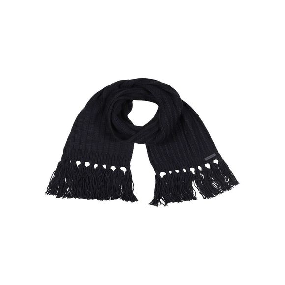 Rebecca Minkoff Women's Ribbed Fringe Scarf Black New with Tags - Picture 1 of 4